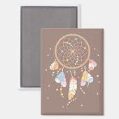 Tribal Boho Dreamcatcher op Brown V2 Magneet (Voorkant / Achterkant)
