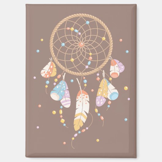 Tribal Boho Dreamcatcher op Brown V2 Magneet (Voorkant)