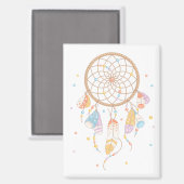 Tribal Boho Dreamcatcher op witte V2 Magneet (Voorkant / Achterkant)