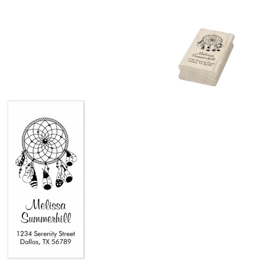 Tribal Boho Dreamweaver Adres Rubberstempel (Gestempeld)