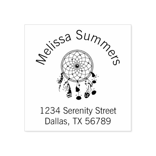 Tribal Boho Dreamweaver Arch Adres Rubberstempel (Afrduk)