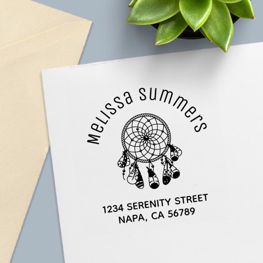 Tribal Boho Dreamweaver Arch Adres Zelfinktende Stempel