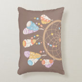 Tribal Boho Dreamweaver op Brown Accent Kussen (Voorkant(Verticaal))