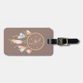 Tribal Boho Dreamweaver op Brown Bagagelabel (Voorkant horizontaal)