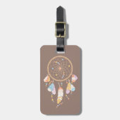 Tribal Boho Dreamweaver op Brown Bagagelabel (Voorkant verticaal)