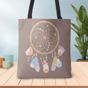 Tribal Boho Dreamweaver op Brown Tote Bag