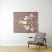 Tribal Boho Dreamweaver op Brown Wandkleed (In Situ (horizontaal))