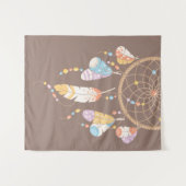 Tribal Boho Dreamweaver op Brown Wandkleed (Voorkant (horizontaal))