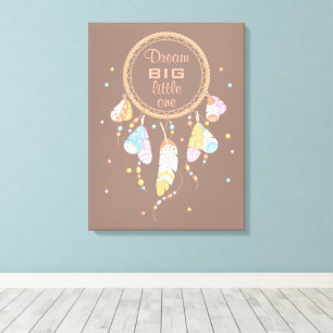 Tribal Boho Dreamweaver op bruine citaat Canvas Afdruk