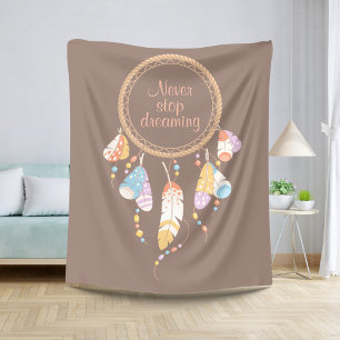 Tribal Boho Dreamweaver op bruine citaat Sherpa Deken