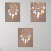 Tribal Boho Dreamweaver op bruine set van 3 (Voorkant)