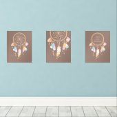 Tribal Boho Dreamweaver op bruine set van 3 (Houten vloer)