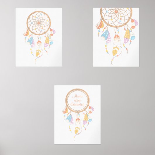 Tribal Boho Dreamweaver op de witte set van 3 (Voorkant)