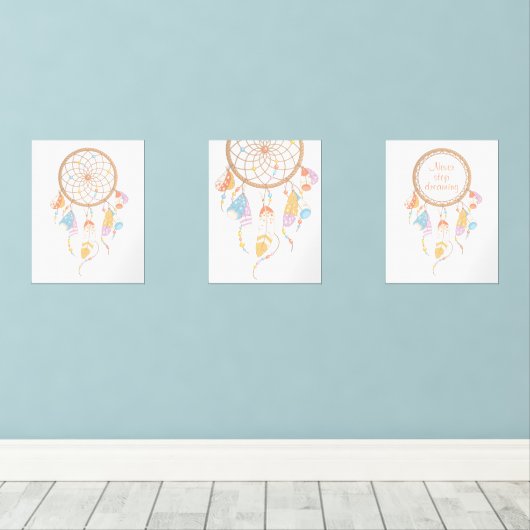 Tribal Boho Dreamweaver op de witte set van 3 (Houten vloer)