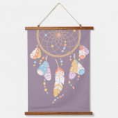 Tribal Boho Dreamweaver op Paars Hangend Wandkleed (Voorkant)
