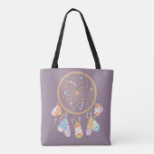 Tribal Boho Dreamweaver op Paars Tote Bag (Achterkant)