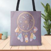 Tribal Boho Dreamweaver op Paars Tote Bag