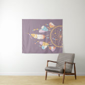 Tribal Boho Dreamweaver op Paars Wandkleed (In Situ (horizontaal))