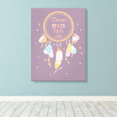 Tribal Boho Dreamweaver op Paarse prijsopgave Canvas Afdruk (Insitu (Houten vloer))