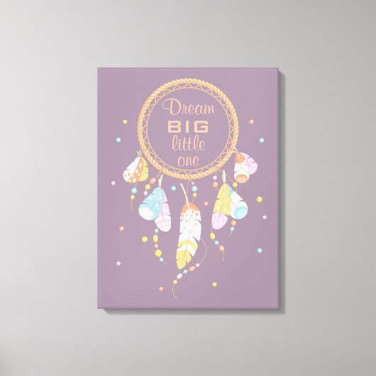 Tribal Boho Dreamweaver op Paarse prijsopgave Canvas Afdruk (Voorkant)