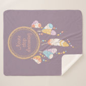 Tribal Boho Dreamweaver op Paarse prijsopgave Sherpa Deken (Voorkant (horizontaal))