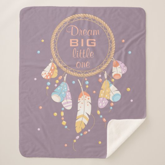 Tribal Boho Dreamweaver op Paarse prijsopgave Sherpa Deken (Voorkant)