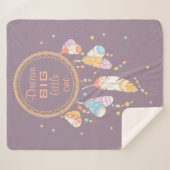 Tribal Boho Dreamweaver op Paarse prijsopgave Sherpa Deken (Voorkant (horizontaal))
