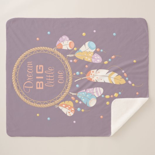 Tribal Boho Dreamweaver op Paarse prijsopgave Sherpa Deken (Voorkant (horizontaal))