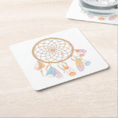 Tribal Boho Dreamweaver op White Kartonnen Onderzetters (Schuin)