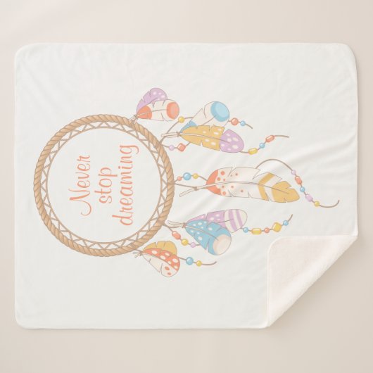 Tribal Boho Dreamweaver Quote Sherpa Deken (Voorkant (horizontaal))