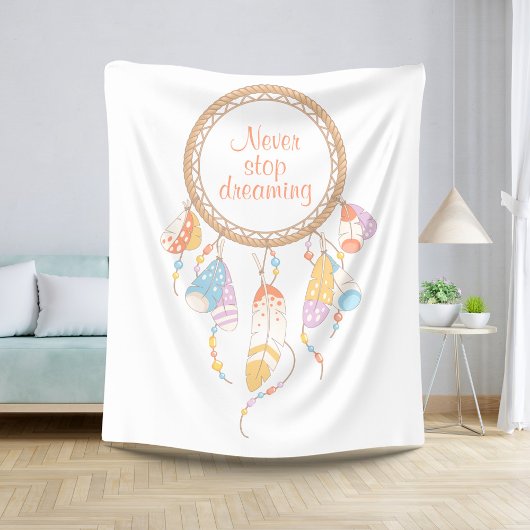 Tribal Boho Dreamweaver Quote Sherpa Deken