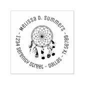 Tribal Boho Dreamweaver Round Address 2 Zelfinktende Stempel (Design)