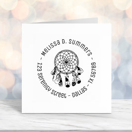 Tribal Boho Dreamweaver Round Address 2 Zelfinktende Stempel