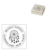 Tribal Boho Dreamweaver Round Address 3 Rubberstempel (Gestempeld)