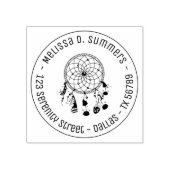 Tribal Boho Dreamweaver Round Address 3 Rubberstempel (Afrduk)