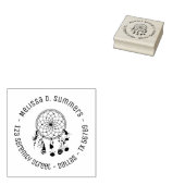 Tribal Boho Dreamweaver Round Address 4 Rubberstempel (Gestempeld)