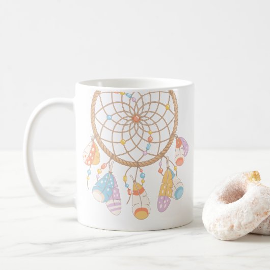 Tribal Boho Drocatcher Koffiemok (Met donut)