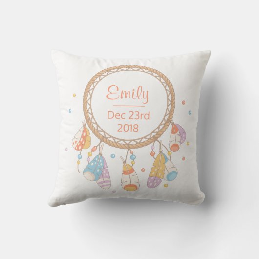 Tribal Boho Drocatcher New Baby Keepomwille Kussen (Achterkant)