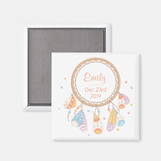 Tribal Boho Drocatcher New Baby Keepomwille Magneet (Voorkant / Achterkant)