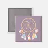 Tribal Boho drocatcher op Paars Magneet (Voorkant / Achterkant)