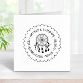 Tribal Boho Drocatcher Scalloped Address Rubberstempel