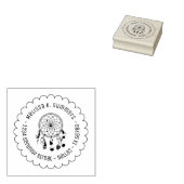 Tribal Boho Drocatcher Scalloped Address Rubberstempel (Gestempeld)