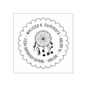 Tribal Boho Drocatcher Scalloped Address Rubberstempel (Afrduk)