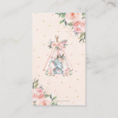 Tribal Boho Elephant Floral Diaper Raffle Ticket Informatiekaartje (Achterkant)