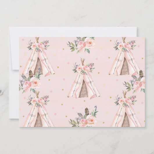 Tribal Boho Elephant Wild One 1st Birthday Afbeeld Kaart (Achterkant)