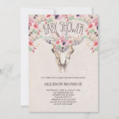 Tribal Boho en Bloemen Baby shower Uitnodiging (Voorkant)