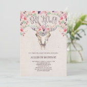 Tribal Boho en Bloemen Baby shower Uitnodiging (Staand voorkant)