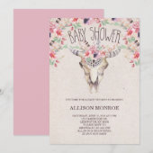 Tribal Boho en Bloemen Baby shower Uitnodiging (Voorkant / Achterkant)