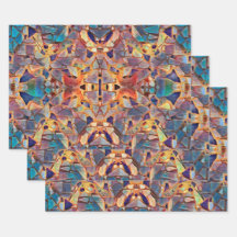 Tribal Boho Hippie Paars Yellow Blue Patroon