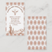 Tribal Boho Rodeo Baby shower Luier Raffle Insert Visitekaartje (Voorkant / Achterkant)